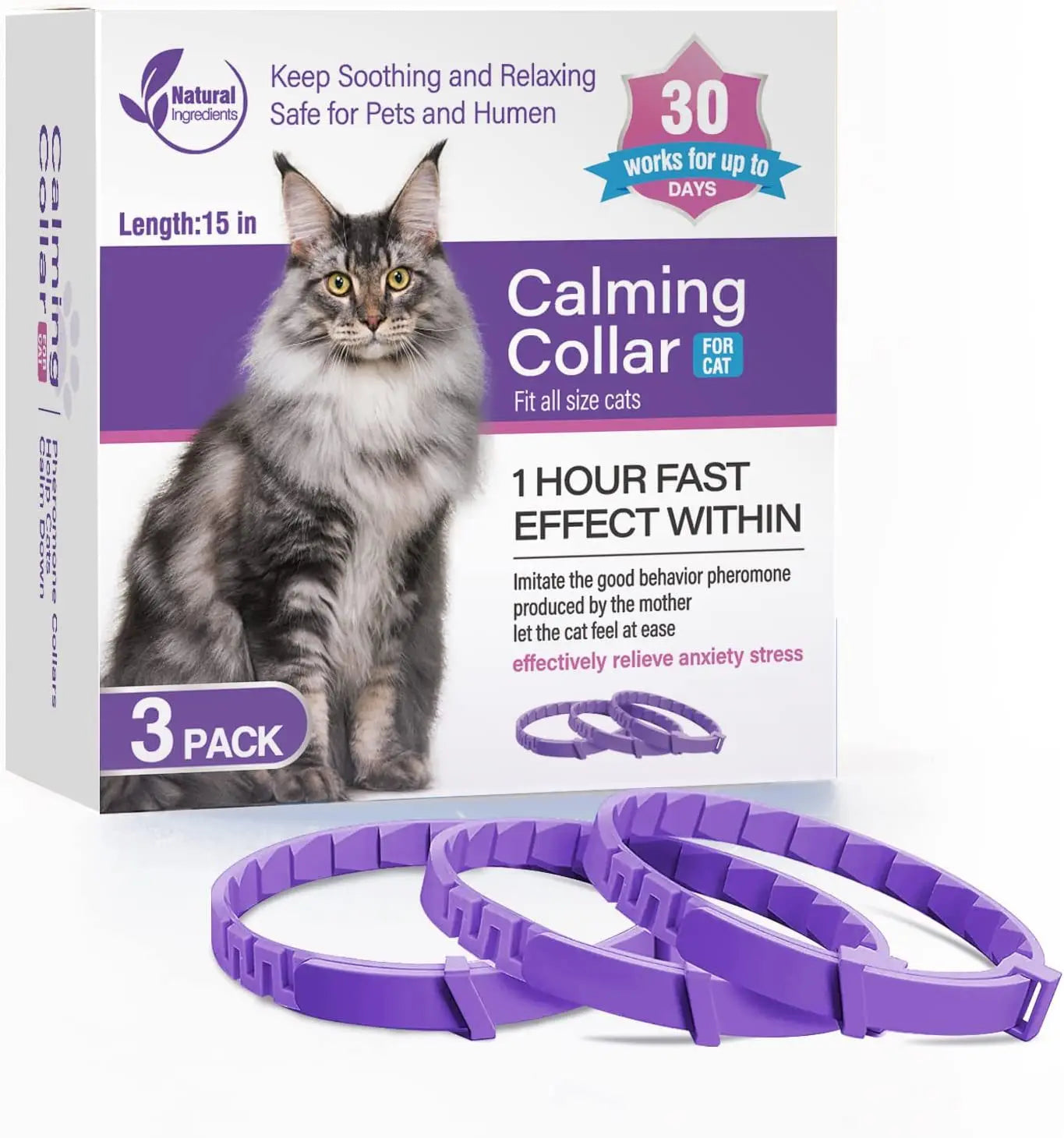 New 38/62CM Pet Calming Collar Cat and Dog Relieve Anxiety Protection Retractable Collars for Puppy Kitten Large Dogs Accessorie