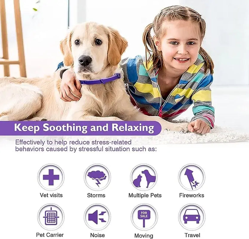 New 38/62CM Pet Calming Collar Cat and Dog Relieve Anxiety Protection Retractable Collars for Puppy Kitten Large Dogs Accessorie