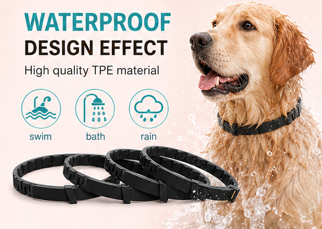 Waterproof TPE Pet Collar — Swim, Bath & Rain Proof
